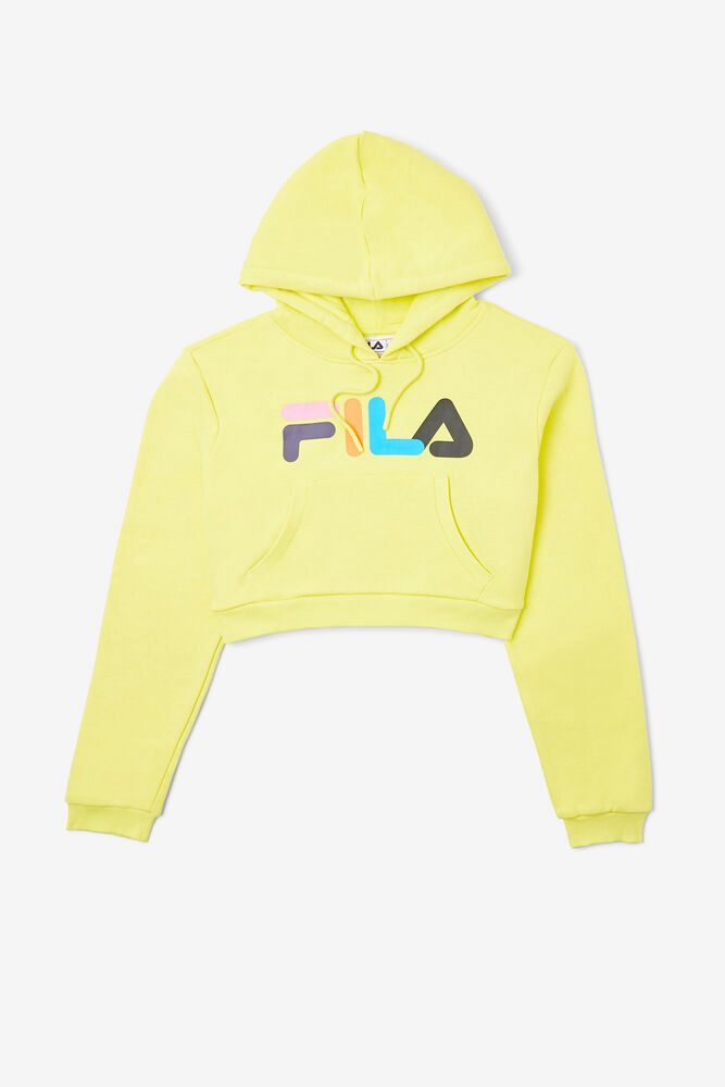 Fila Hoodie Womens Yellow Jill Cropped - Ireland 28964-HPZM